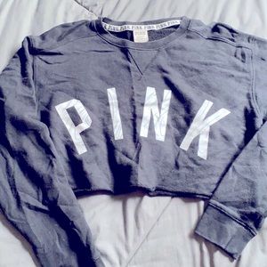 EUC PINK cropped crew neck